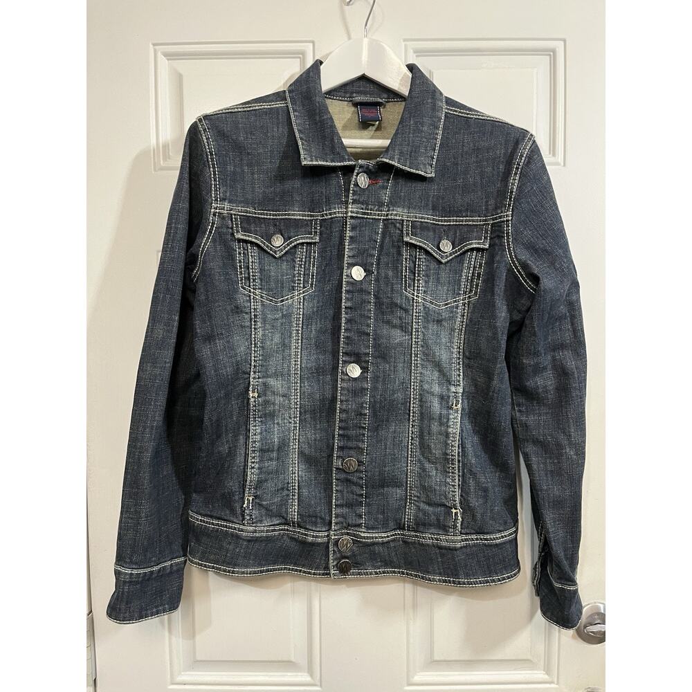 Worn Jeans Classic Trucker Denim Jean Jacket Women’s Size L Y2K Retro